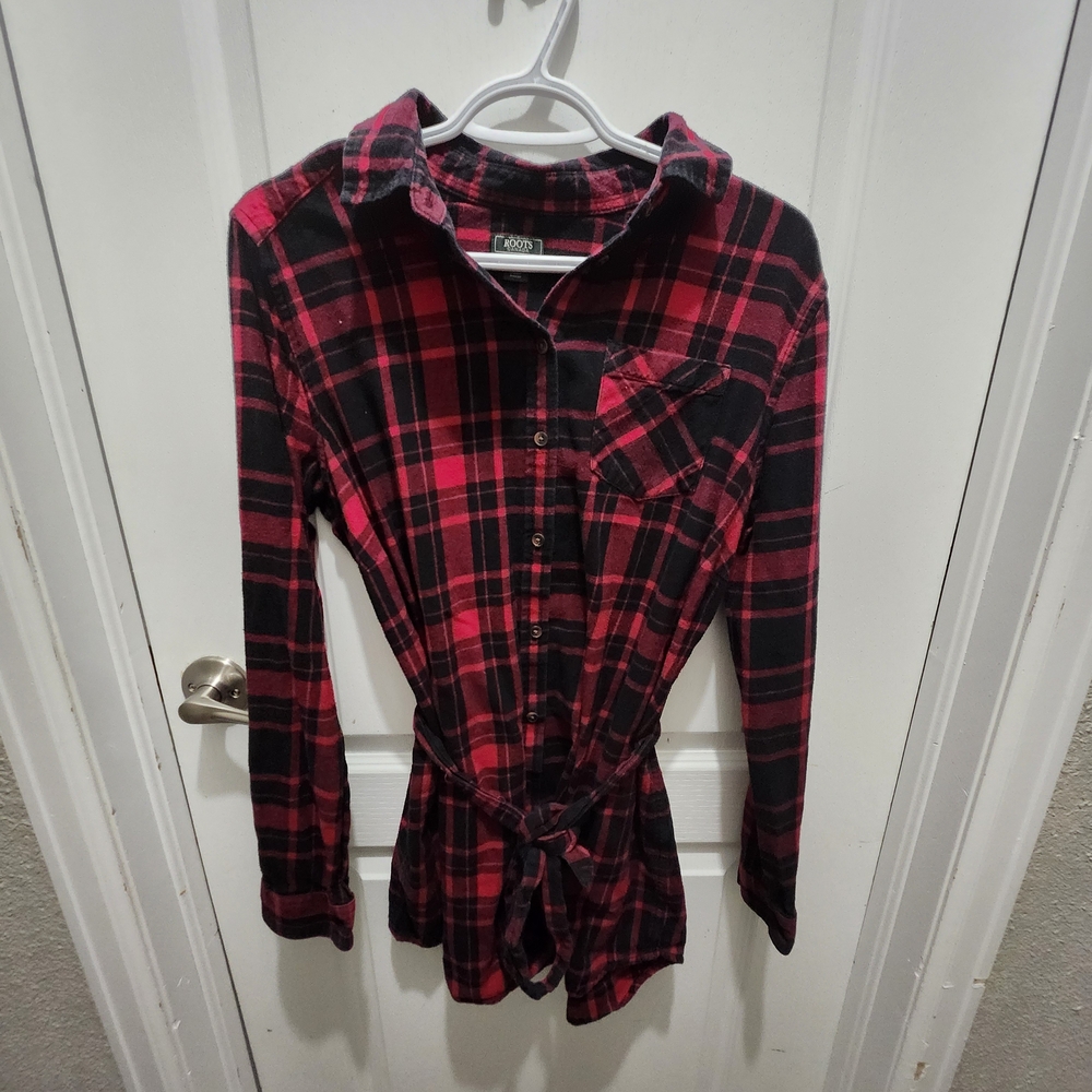 Roots Red and Black Plaid Shirt